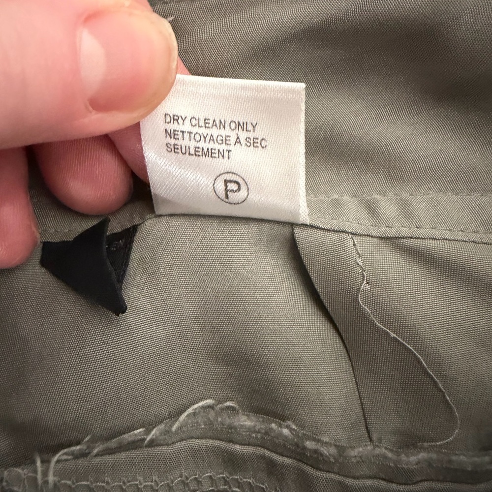 ISDA & Co. 100% Silk Wide Leg Cargo Pants Tie Waist Sage Green Size 4. - Picture 7 of 7